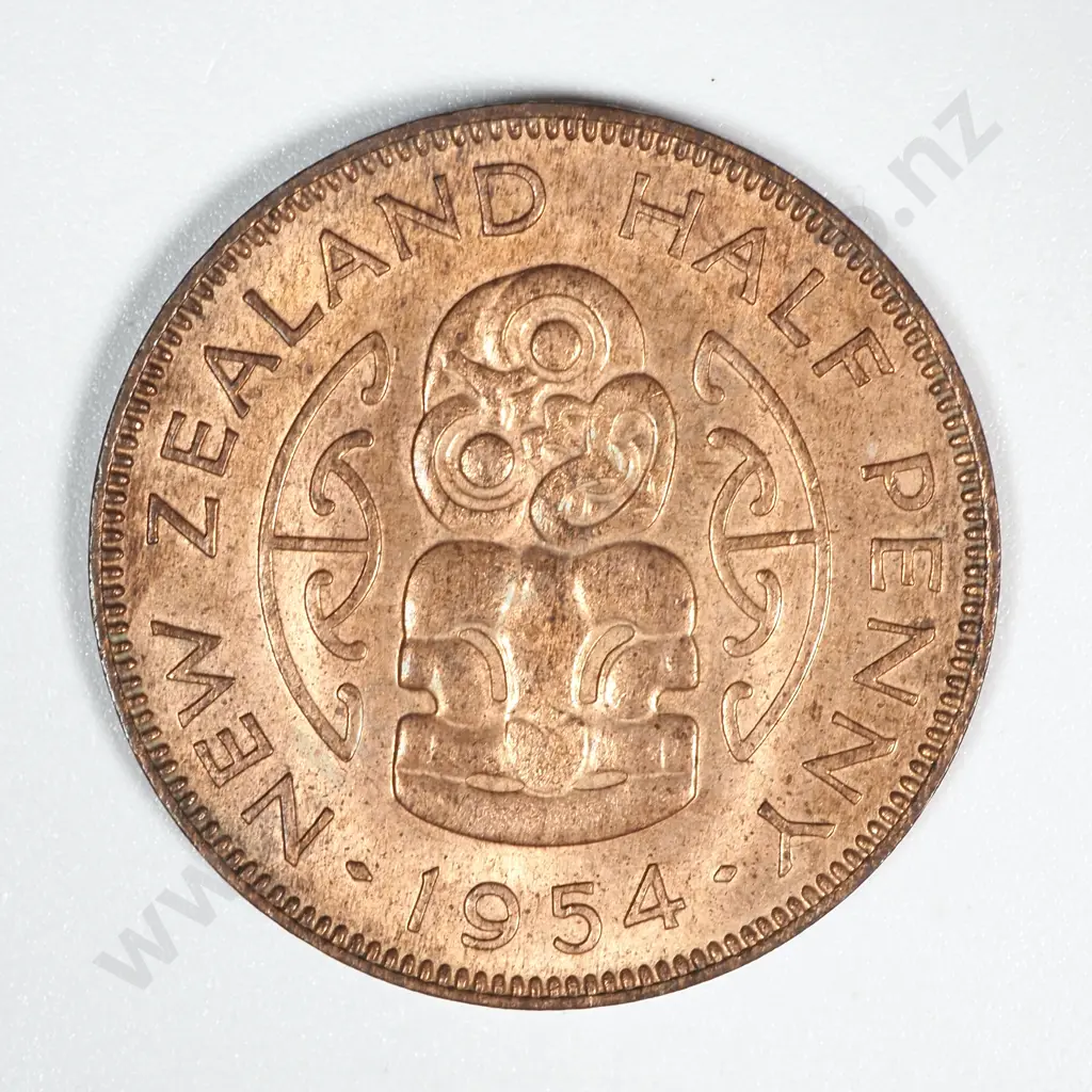 1954 New Zealand Halfpenny AUNC Mint Lustre CV $200 Image 1++