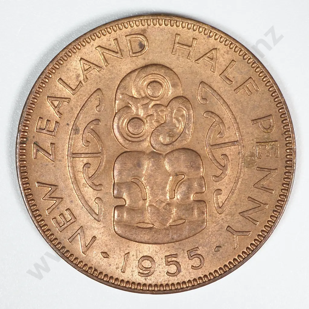 1955 New Zealand Halfpenny AUNC Mint Lustre CV $200 Image 1++
