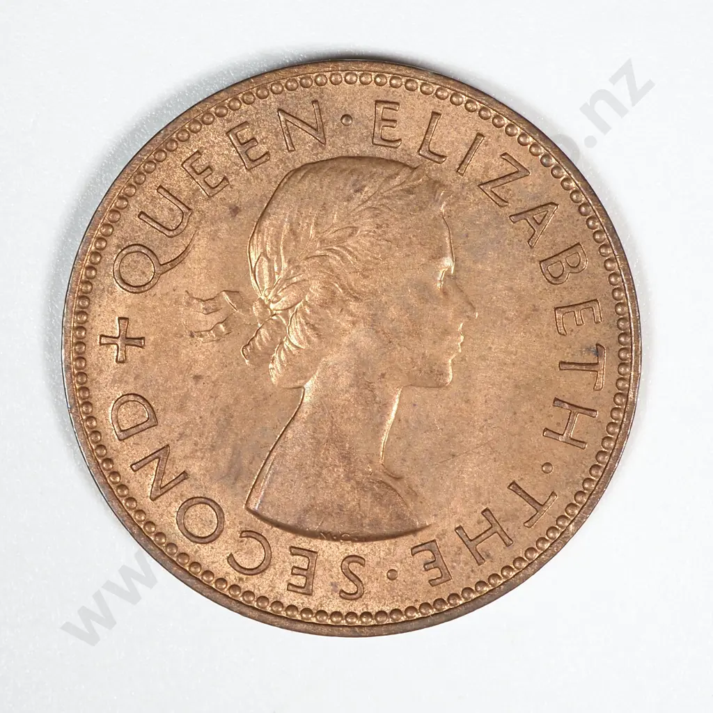 1955 New Zealand Halfpenny AUNC Mint Lustre CV $200 Image 1++