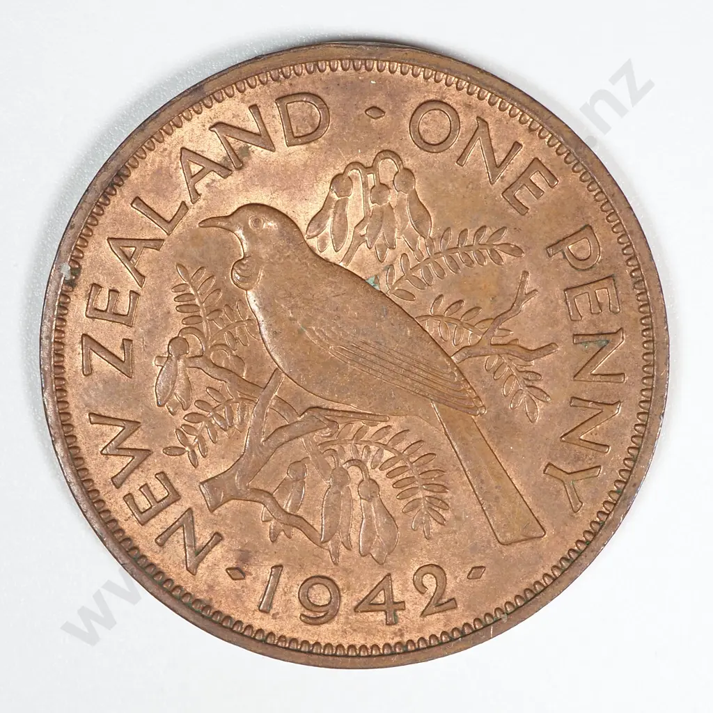 1942 New Zealand Penny EF Mint Lustre CV $55 Image 1++