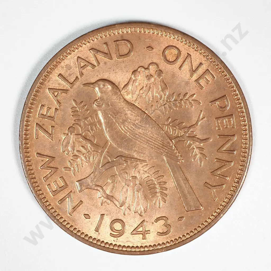 1943 New Zealand Penny BUNC Mint Lustre CV $90 Image 1++