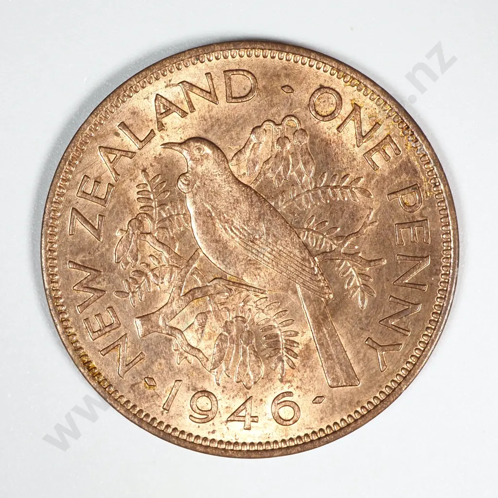 1946 New Zealand Penny AUNC Mint Lustre CV $40 Image 1++