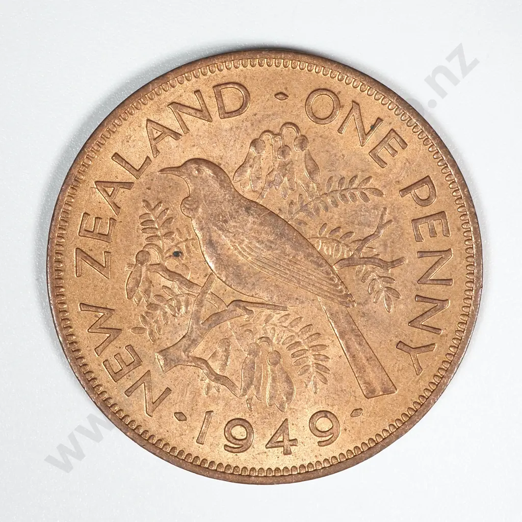 1949 New Zealand Penny AUNC Mint Lustre CV $40 Image 1++