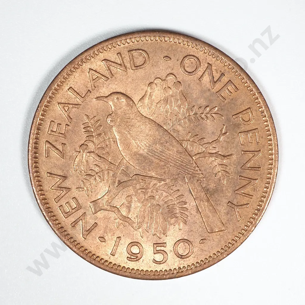 1950 New Zealand Penny AUNC Mint Lustre CV $25 Image 1++