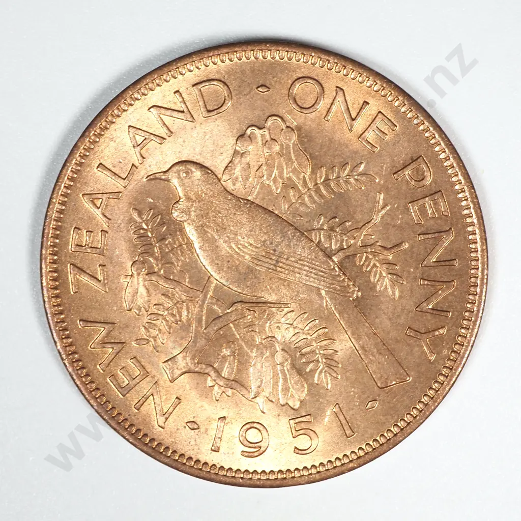 1951 New Zealand Penny BUNC Mint Lustre CV $40 Image 1++