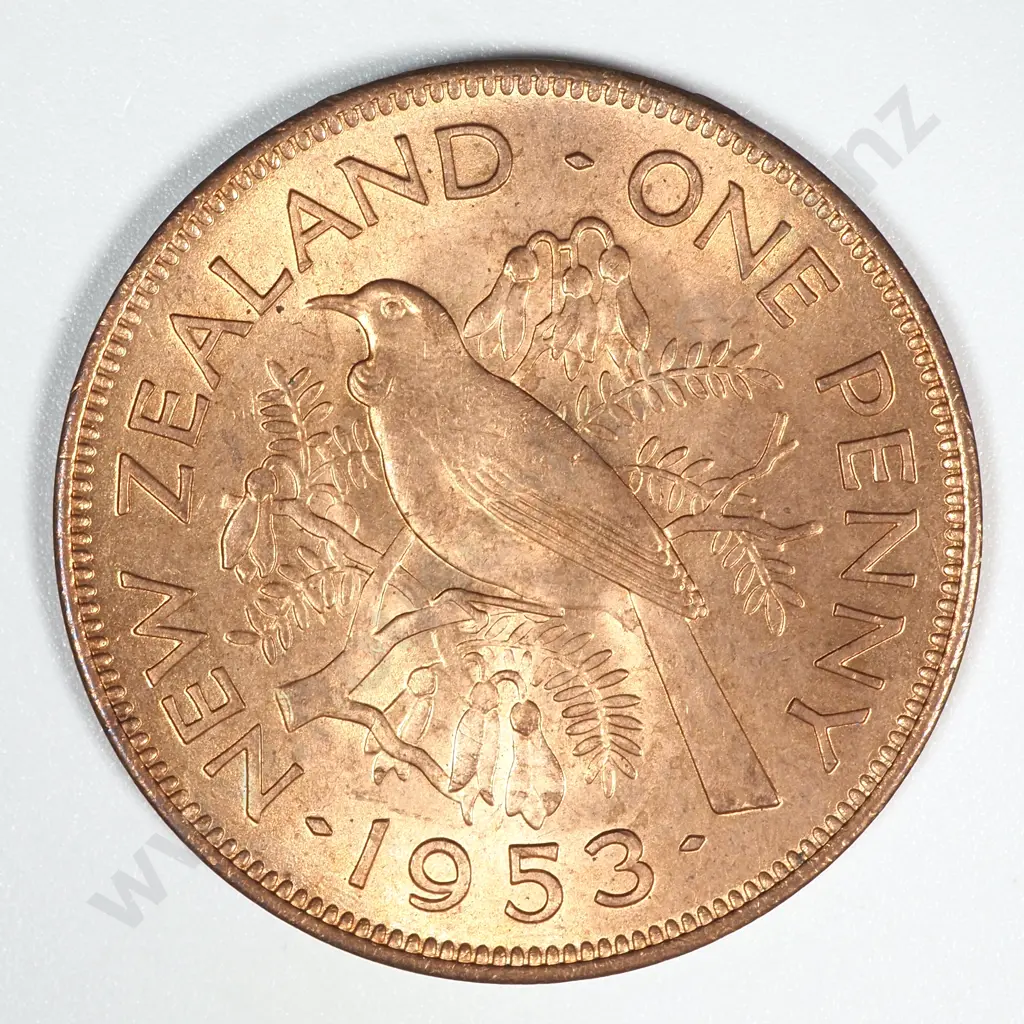 1953 New Zealand Penny BUNC Mint Lustre CV $40 Image 1++