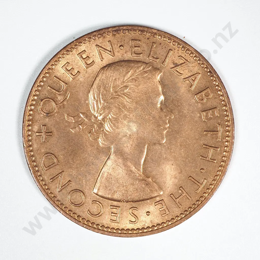 1954 New Zealand Penny UNC Mint Lustre CV $175 Image 1++