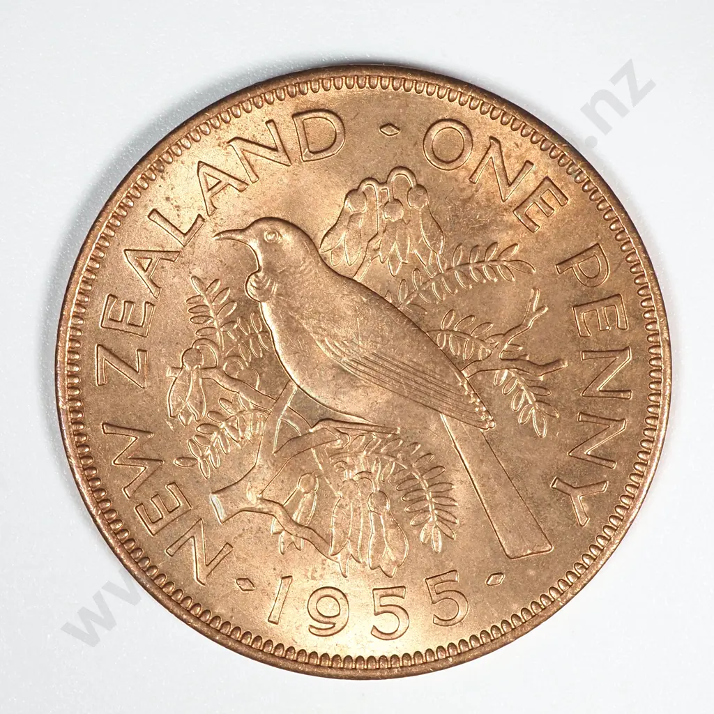 1955 New Zealand Penny BUNC Mint Lustre CV $40 Image 1++