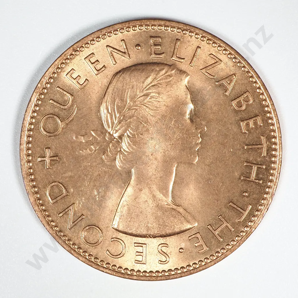1955 New Zealand Penny BUNC Mint Lustre CV $40 Image 1++