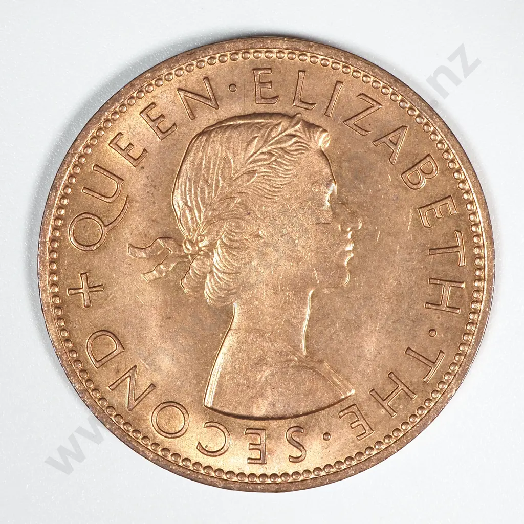 1956 New Zealand Penny BUNC Mint Lustre CV $40 Image 1++