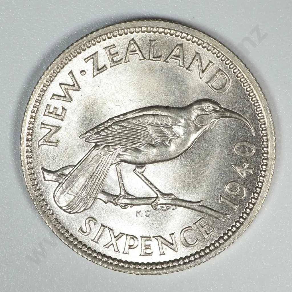 1940 New Zealand Sixpence BUNC CV $600 Image 1++