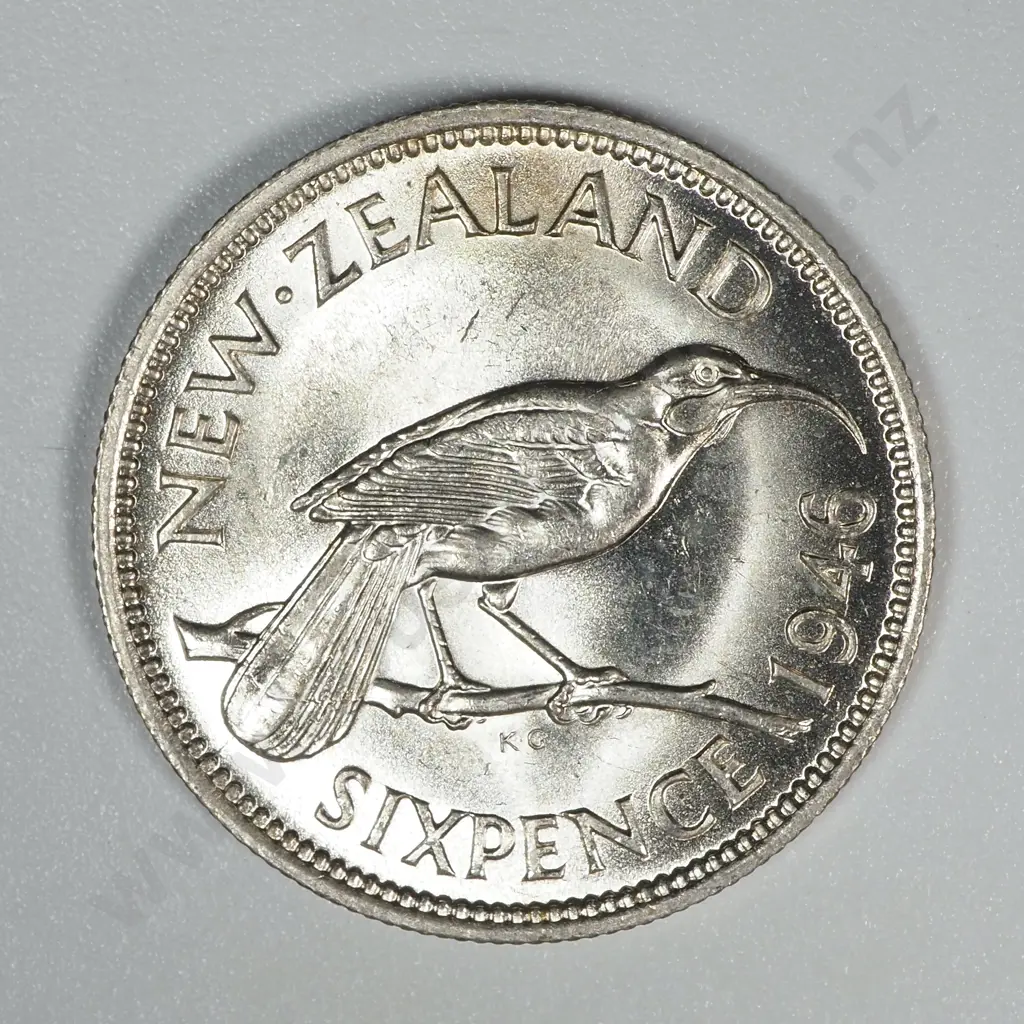1946 New Zealand Sixpence UNC CV $125 Image 1++