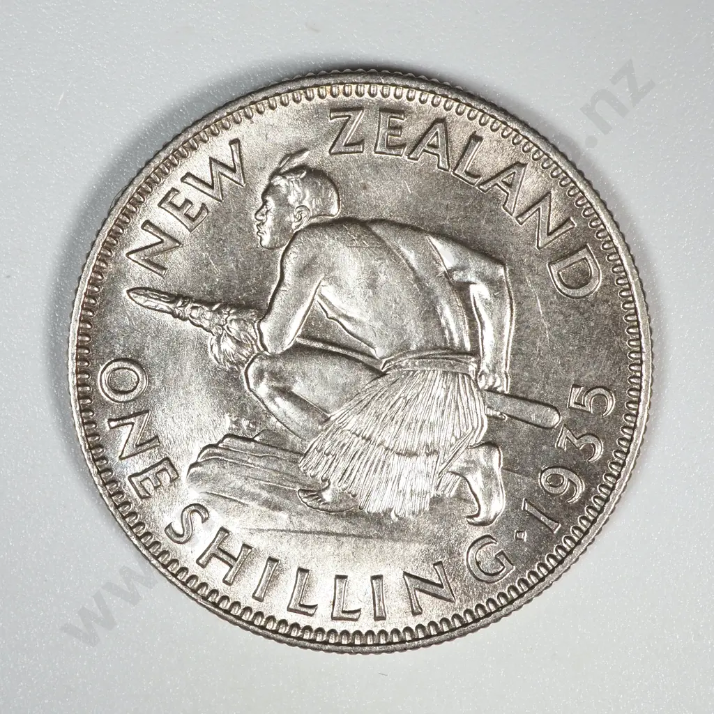 1935 New Zealand Shilling UNC CV $750 Image 1++