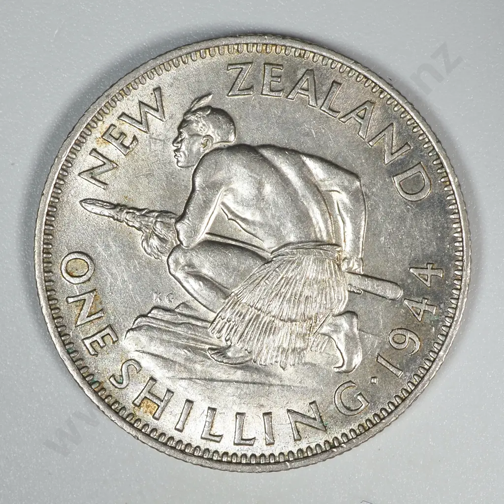 1944 New Zealand Shilling EF CV $70 Image 1++