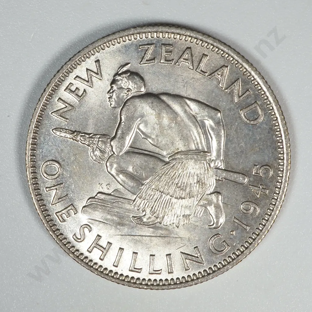 1945 New Zealand Shilling UNC CV $225 Image 1++