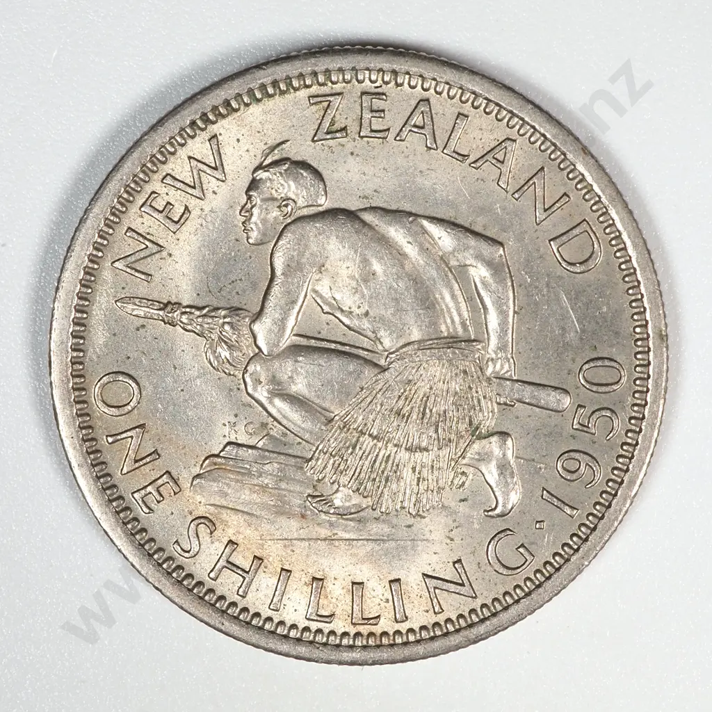 1950 New Zealand Shilling EF CV $65 Image 1++