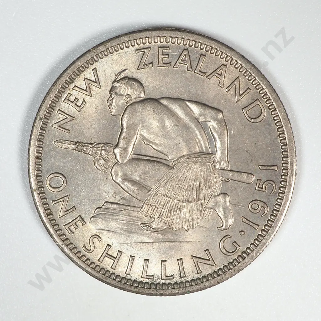 1951 New Zealand Shilling EF CV $65 Image 1++