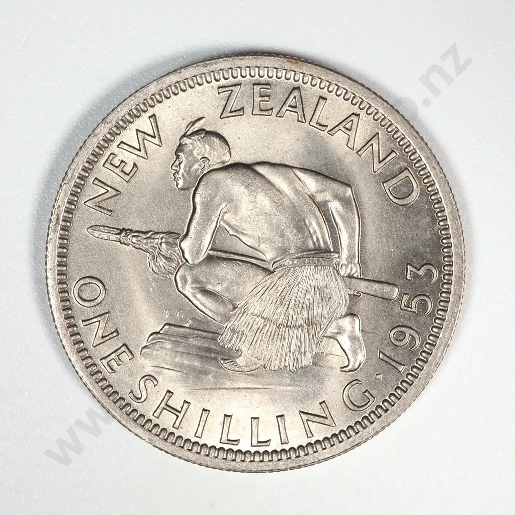 1953 New Zealand Shilling UNC CV $80 Image 1++