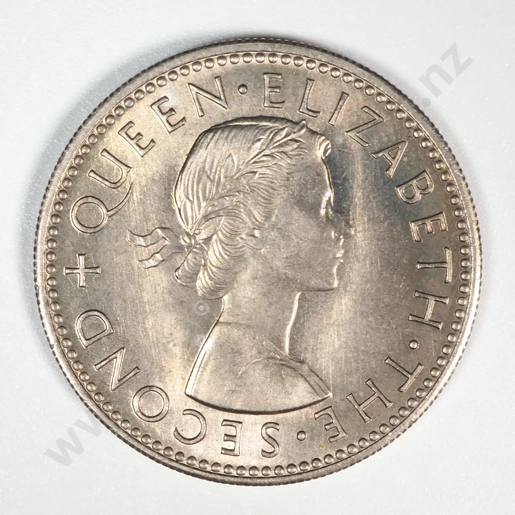 1956 New Zealand Shilling AUNC CV $40 Image 1++