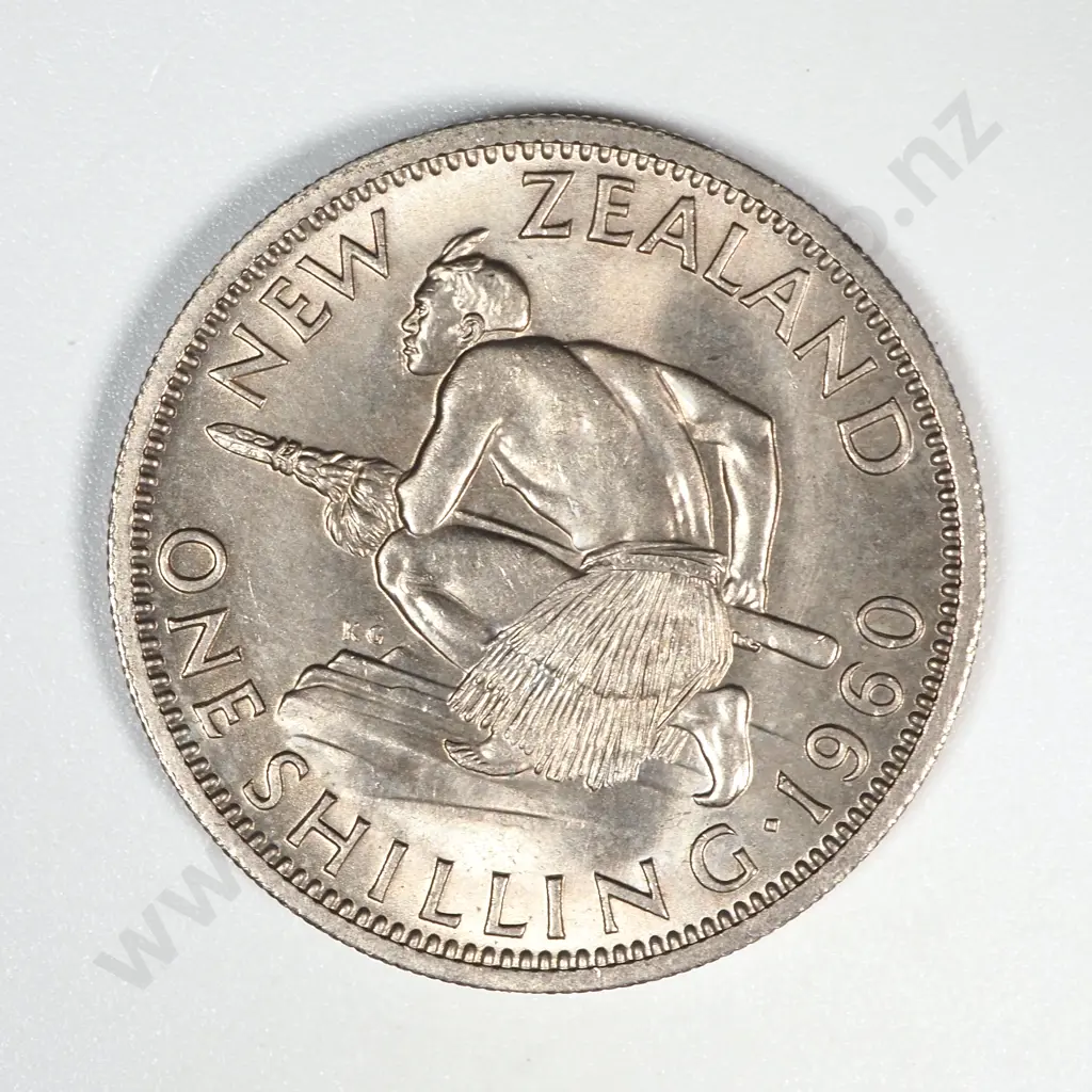 1960 New Zealand Shilling UNC CV $75 Image 1++