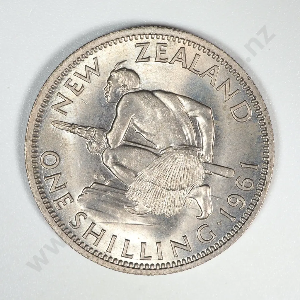 1961 New Zealand Shilling UNC CV $40 Image 1++