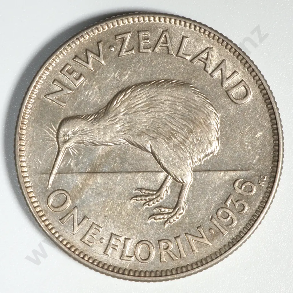 1936 New Zealand Florin AUNC CV $3500 Image 1++