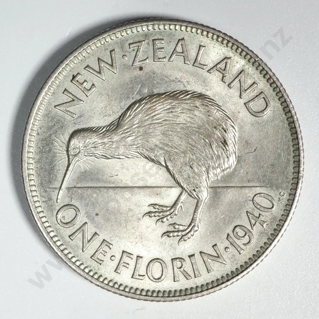 1940 New Zealand Florin UNC CV $900 Image 1++