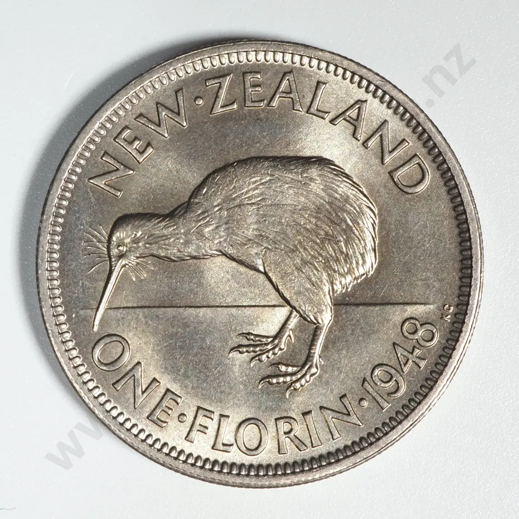 1948  New Zealand Florin UNC CV $600 Image 1++