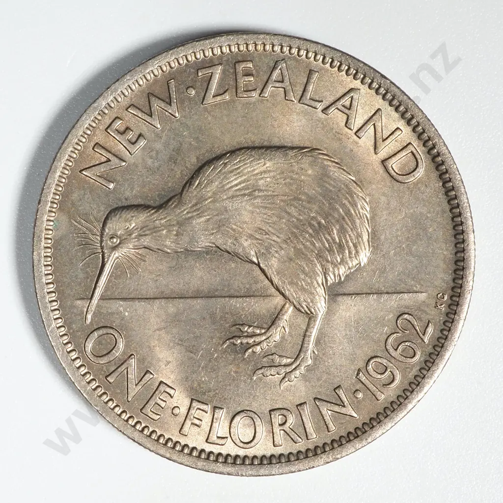 1962 New Zealand Florin UNC CV $65 Image 1++