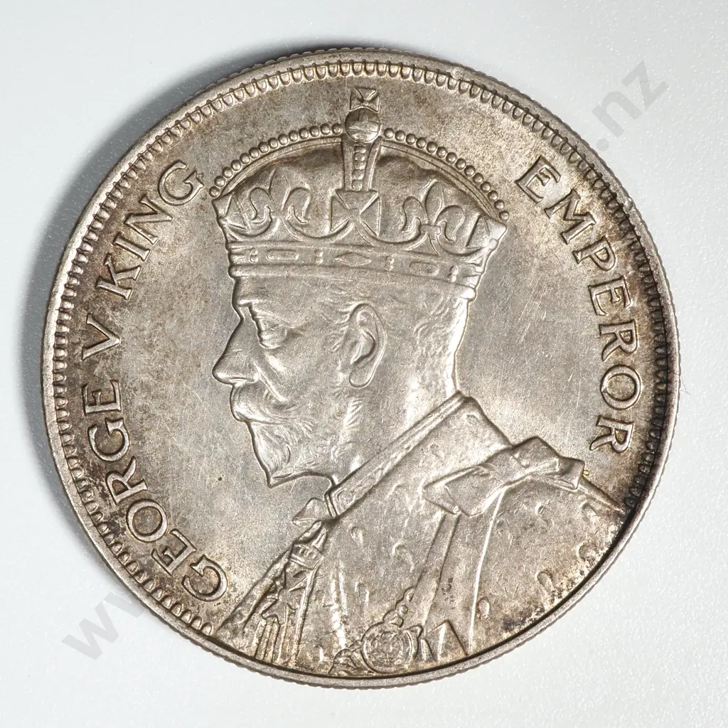 1935 New Zealand Half Crown AUNC CV $600 Image 1++