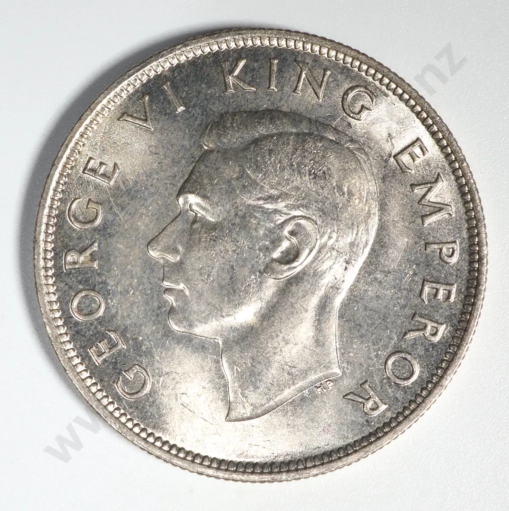 1946 New Zealand Half Crown UNC CV $400 Image 1++