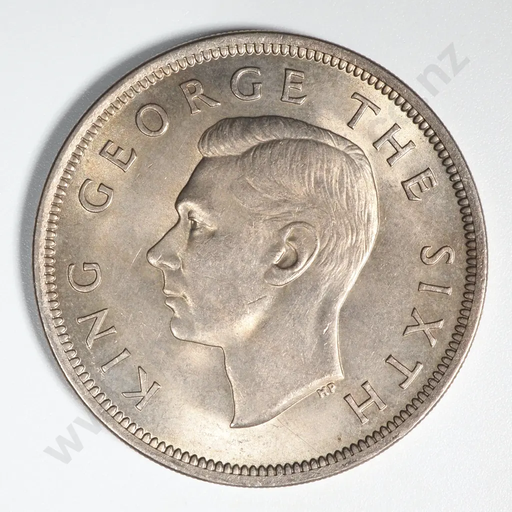 1950 Die II New Zealand Half Crown UNC CV $80 Image 1++