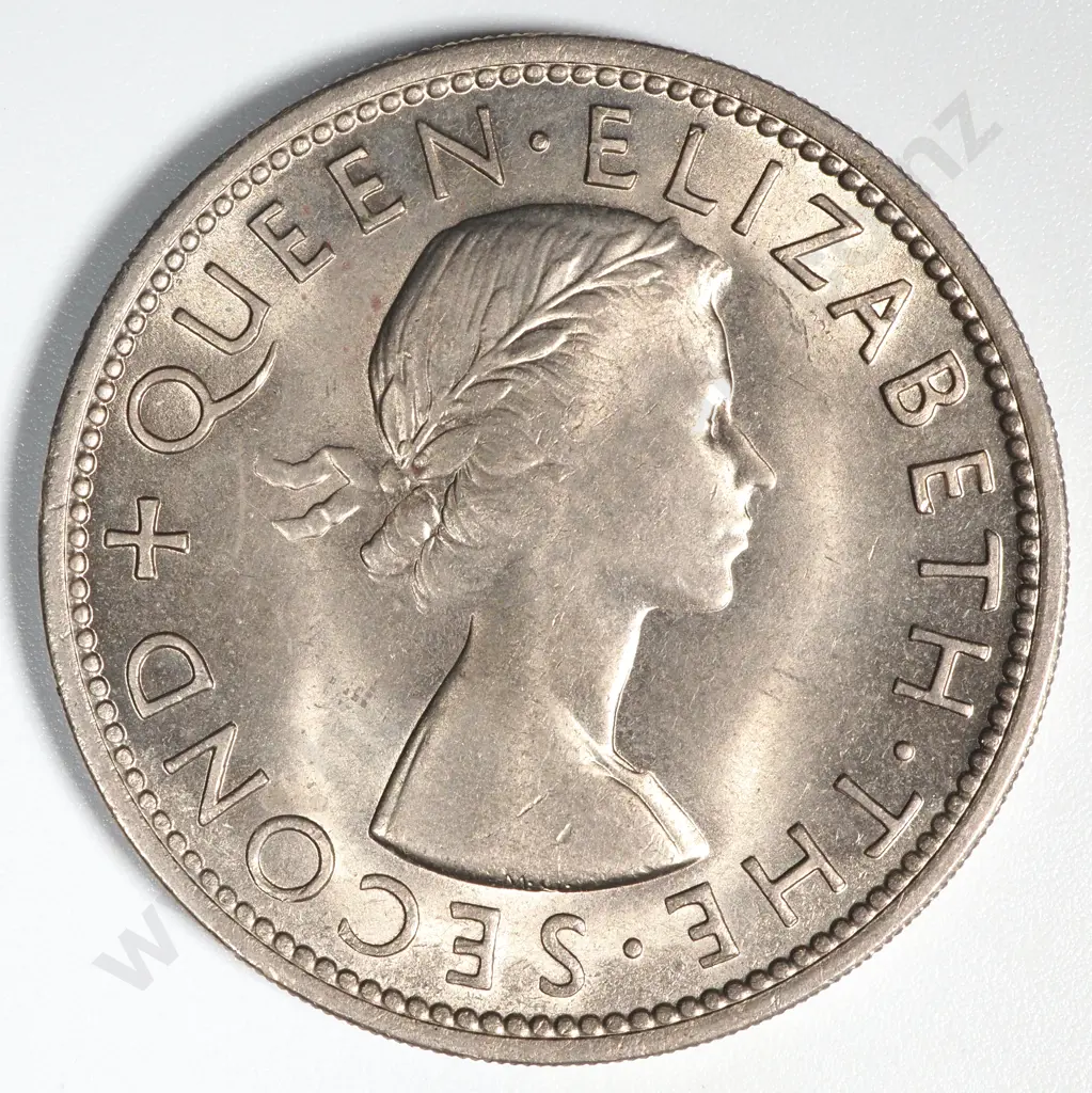 1953 New Zealand Half Crown UNC CV $100 Image 1++
