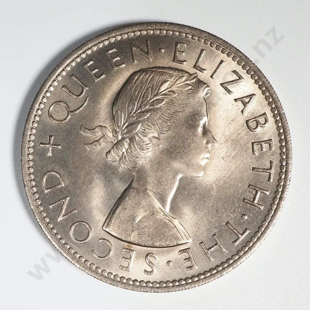 1961 New Zealand Half Crown UNC CV $90 Image 1++