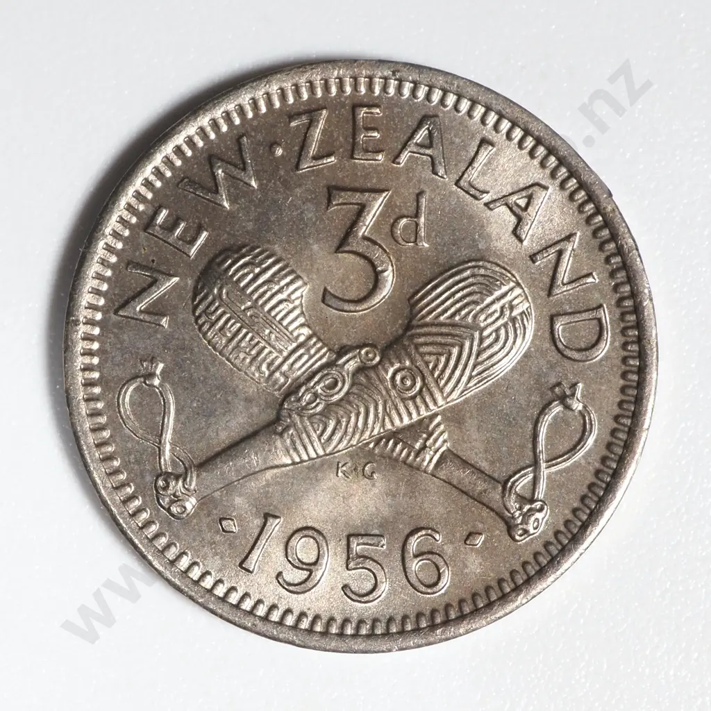 1956 New Zealand No Shoulder Strap Coin AUNC CV $450 Image 1++