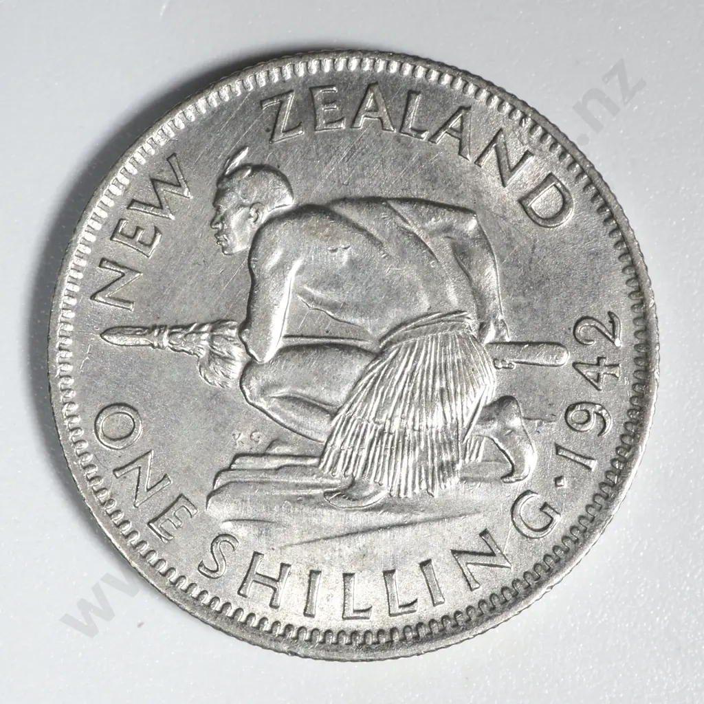 1942 New Zealand Broken Back Shilling Coin EF CV $750 Image 1++