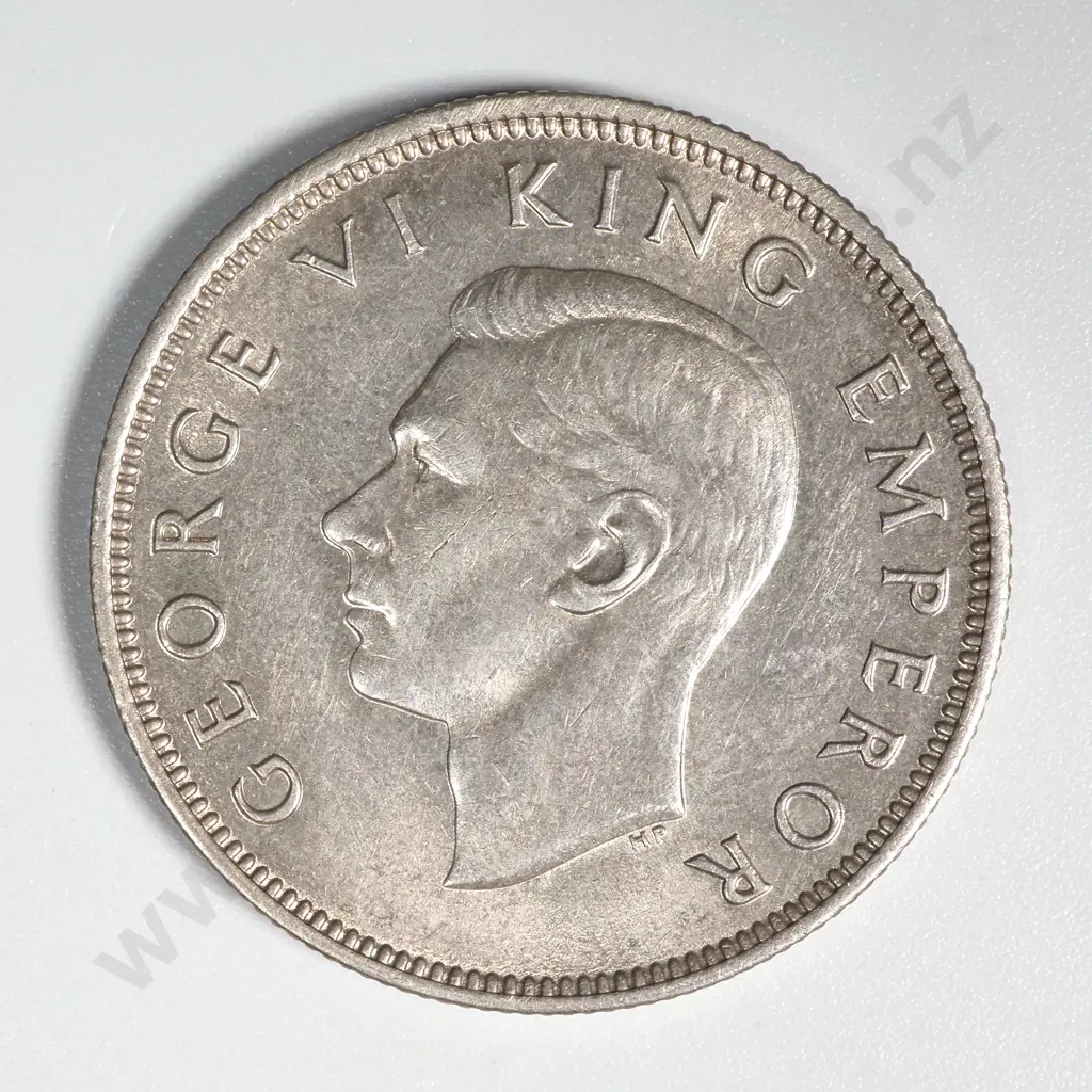 1946 New Zealand Flat Back Florin EF CV $400 Image 1++