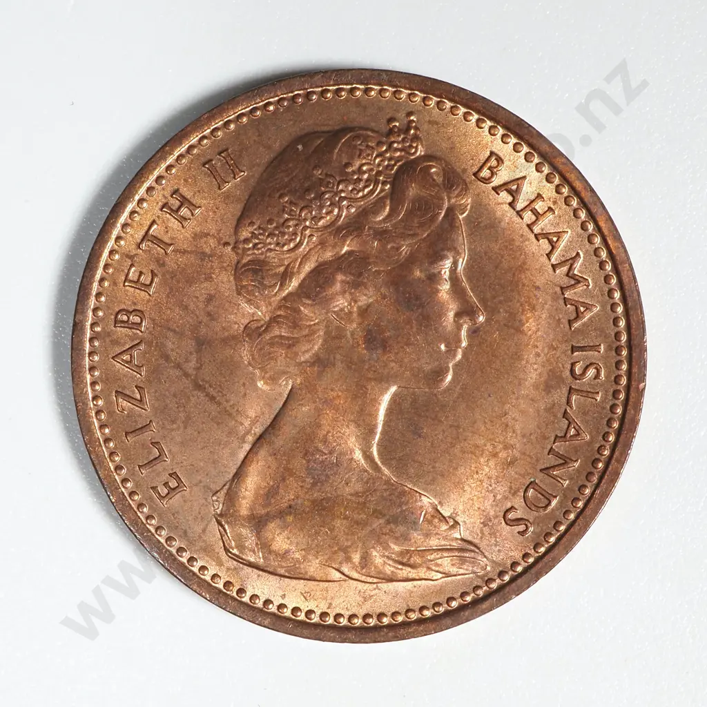 New Zealand Bahamas 2 Cents Mule Coin AUNC CV $150 Image 1++