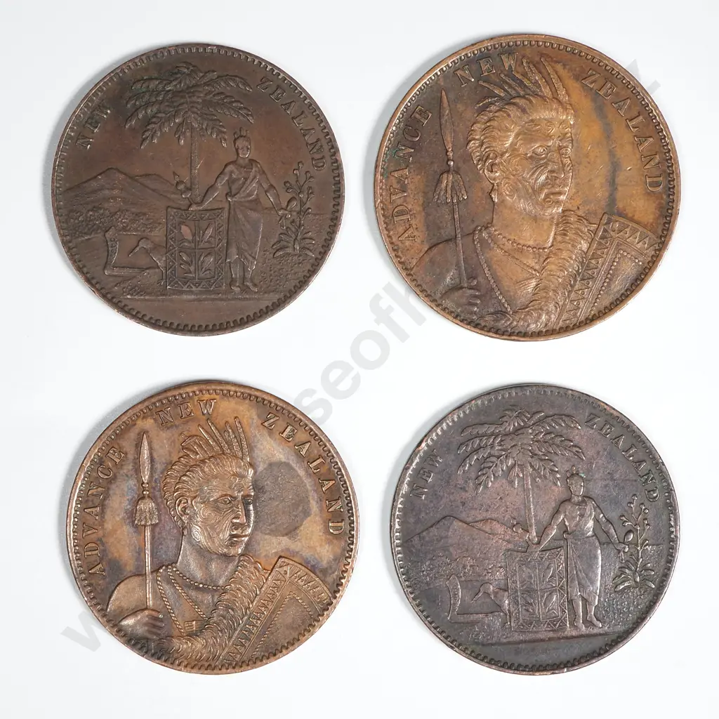 4 Different Milner + Thompson One Penny Tradesmen's Tokens Image 1++