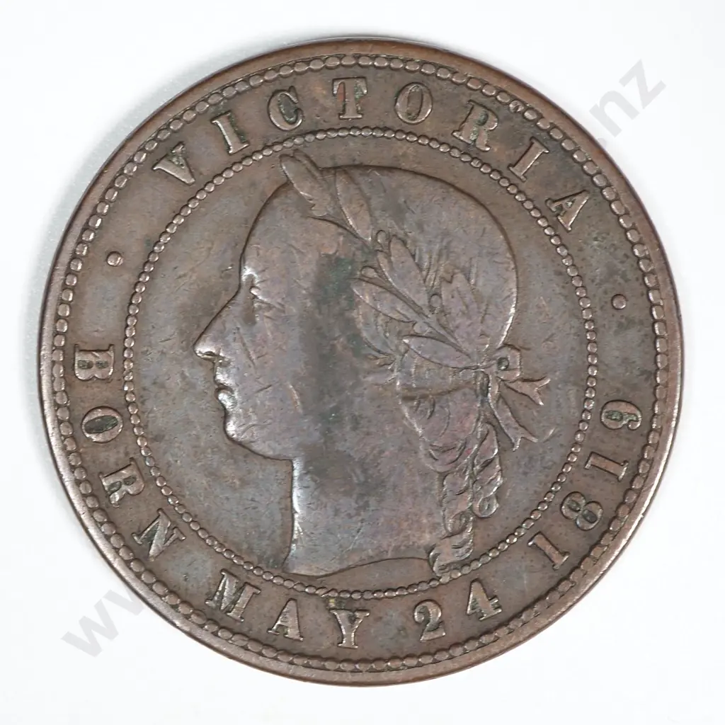 1871 New Zealand One Penny Trade Token Auckland Licensed Victuallers: Lampard 304b Image 1++