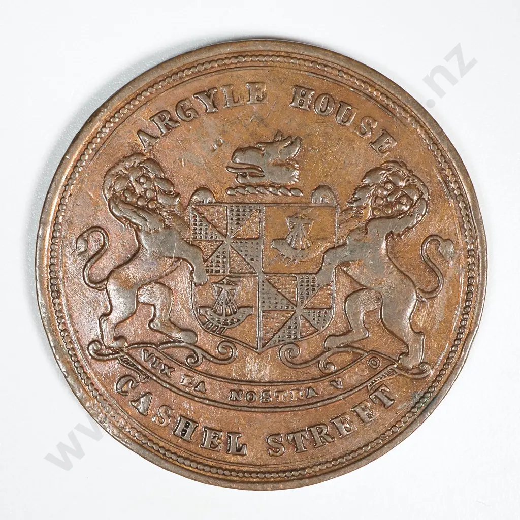 1860's New Zealand One Penny Trade Token G L Beath & Co Christchurch: Lampard 306c Image 1++