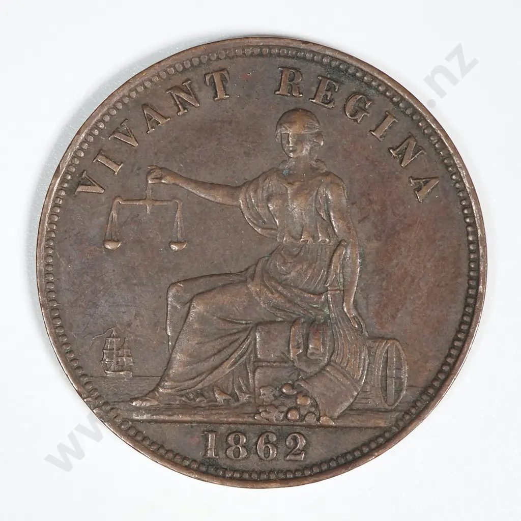 1862 New Zealand One Penny Token E De Carle of Dunedin: Lampard 315b Image 1++