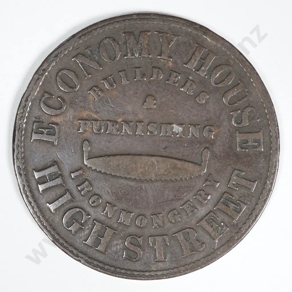 1860's New Zealand One Penny Trade Token T W Gourlay Christchurch: Lampard 320 Image 1++