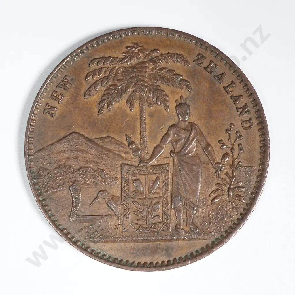 1881 New Zealand One Penny Trade Token Milner & Thompson Christchurch: Lampard 334c Image 1++