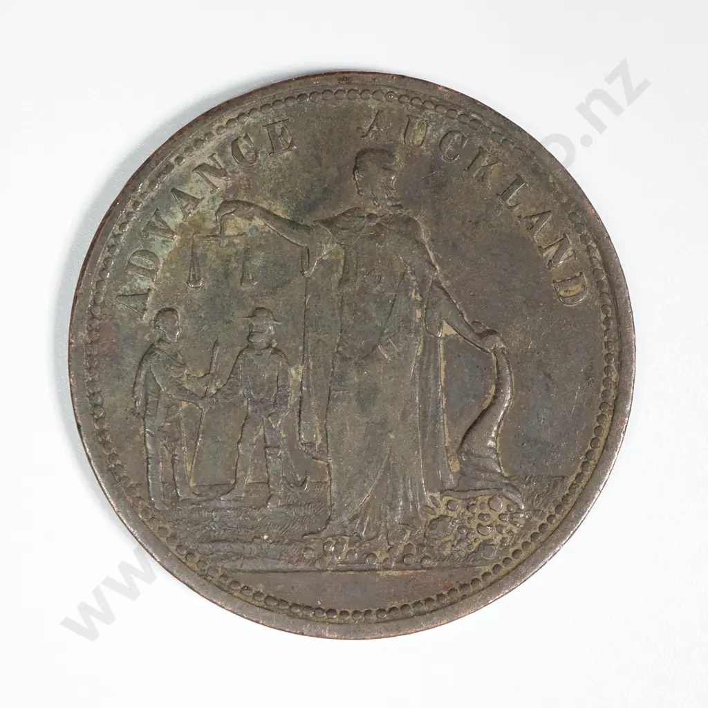 1860's New Zealand One Penny Token by Morrin & Co Auckland: Lampard 335 Image 1++