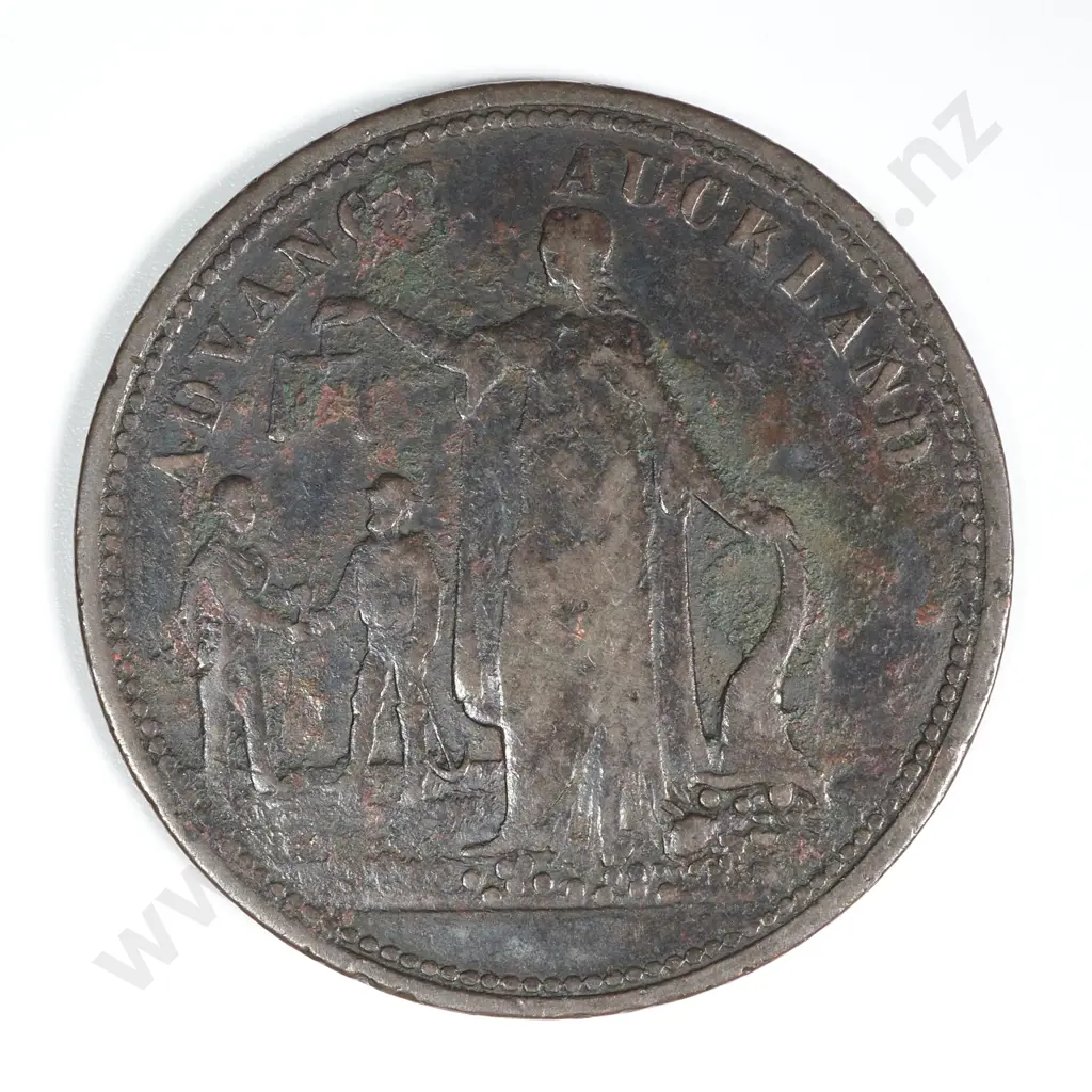 1860's New Zealand One Penny Token Morrin & Co Auckland: Lampard 335a Image 1++