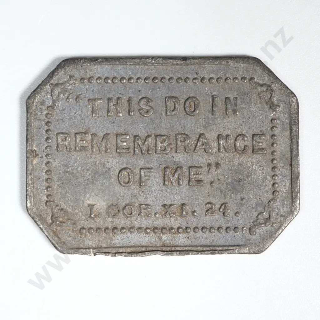 1860's Whangarei Church Communion Token Image 1++