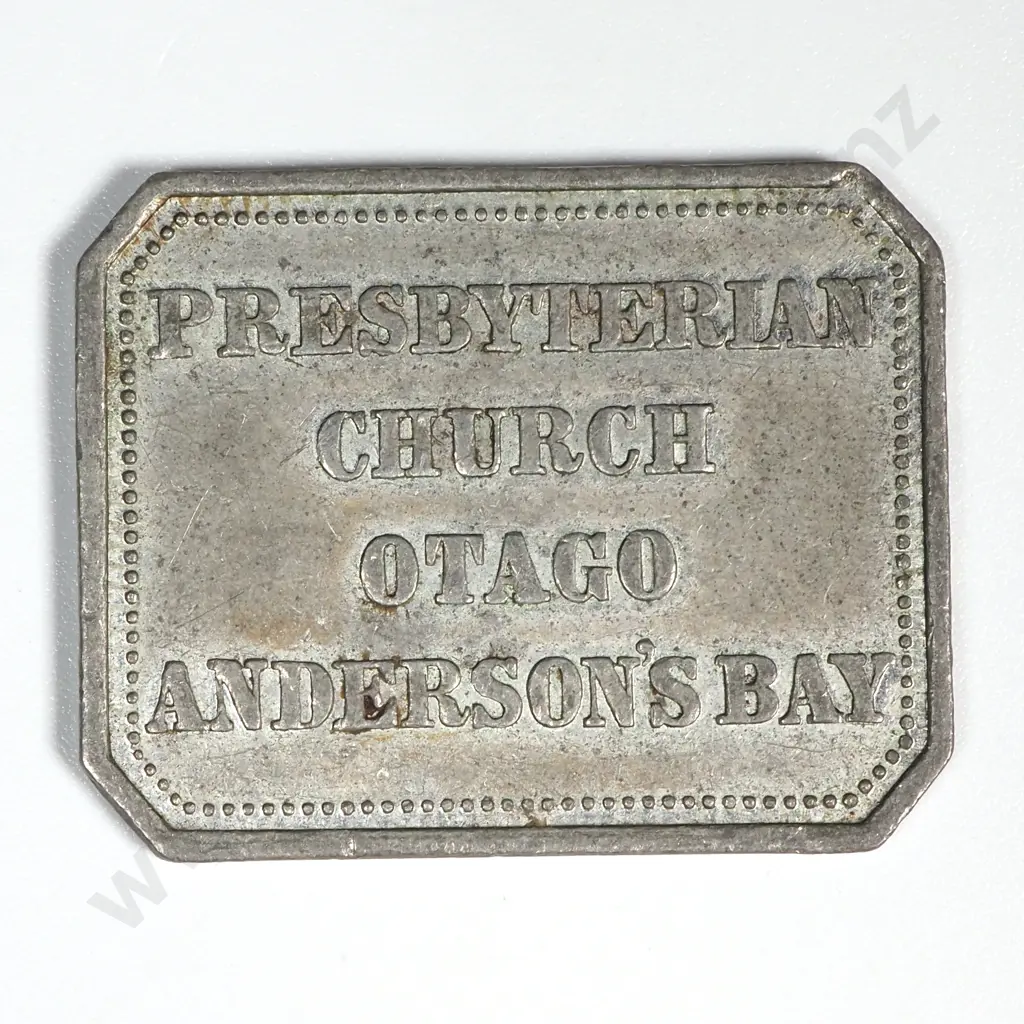 1860's Dunedin Andersons Bay Presbyterian Church Communion Token Image 1++