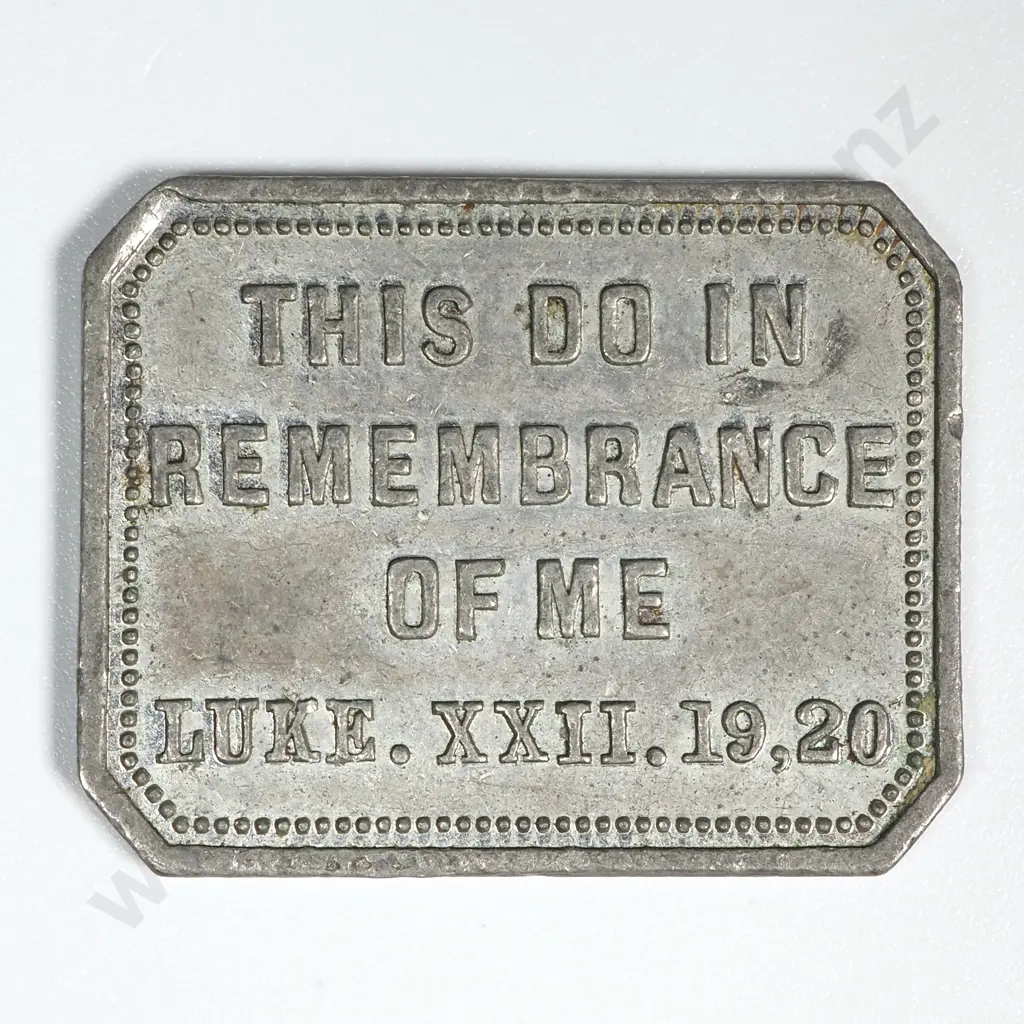 1860's Dunedin Andersons Bay Presbyterian Church Communion Token Image 1++