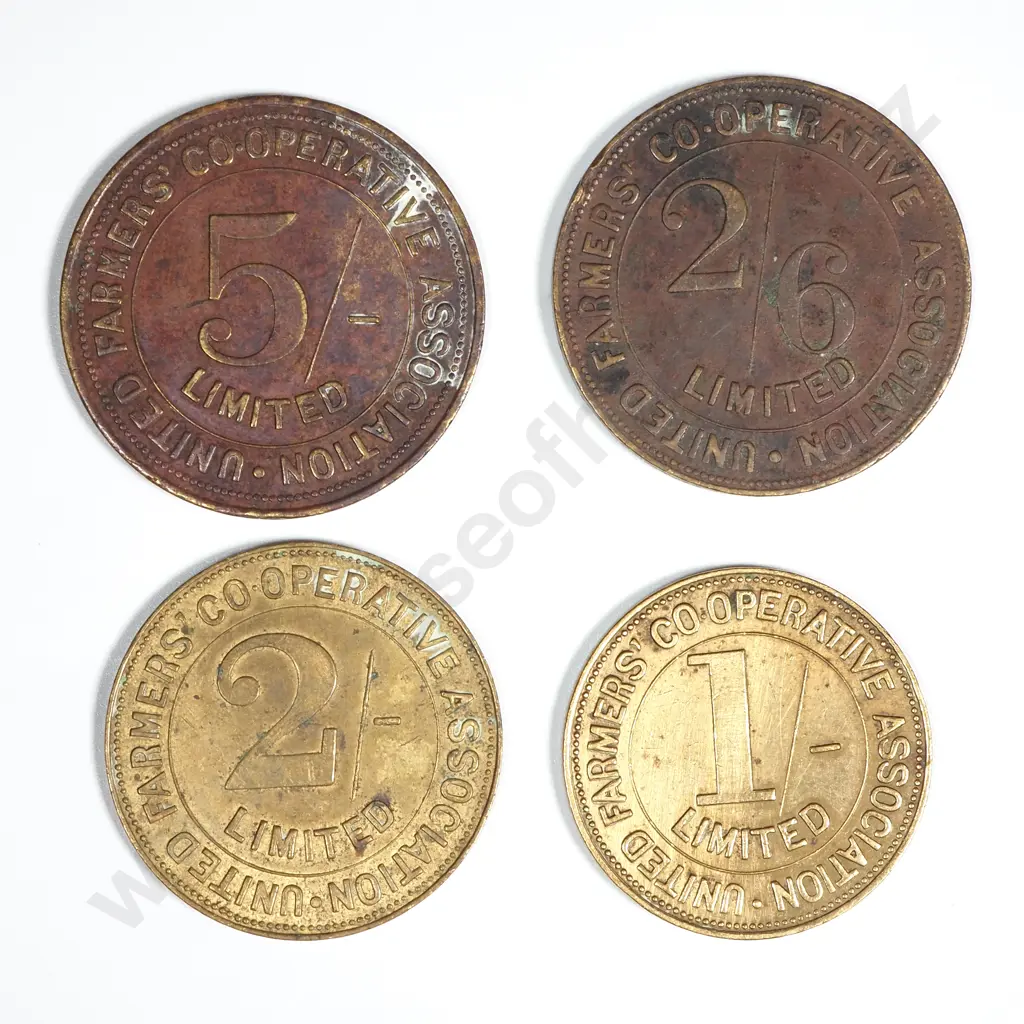 Four Untied Farmesr Co-Op Association Tokens CV $48 Image 1++